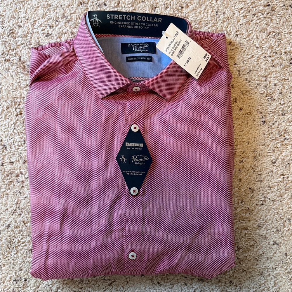 Men's Stretch Collar Penguin by Munsingwear - Burgundy